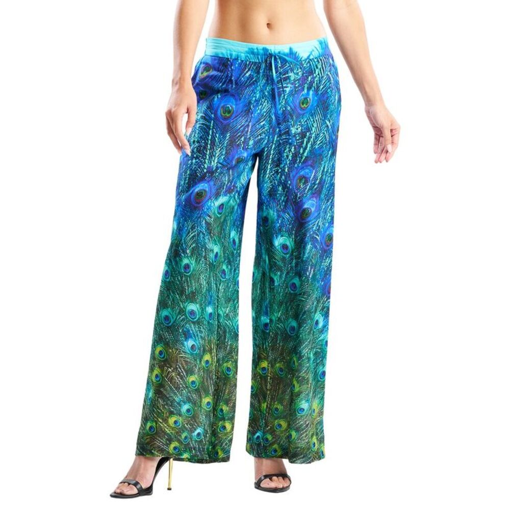 Natori Womens  Peacock Cotton Voile Pant, Teal